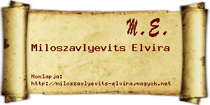 Miloszavlyevits Elvira névjegykártya